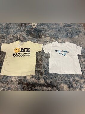 Yellow 'One Happy Dude' and Birthday Boy Kids T-Shirts